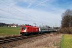 1116 160 mit EC 87 nach Venedig, bei Grokarolinenfeld (06.03.2007)