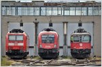 Stelldichein in Buchs SG: DB 185 125-2, ÖBB 1116 087 und SBB 420 225.