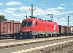 BB- Taurus  1116.031 mit einem Frachtenzug bei der Durchfahrt durch den Bahnhof Zeltweg am 4.9.2003