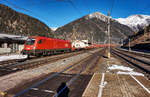 1116 082-9 fährt mit der ASTB 9609 aus Böckstein, in den Bahnhof Mallnitz-Obervellach ein.