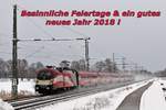 Die 1116 249 der ÖBB mit den Ski-WM-Railjet am 17.12.17 von Salzburg kommend bei Übersee am Chiemsee in Richtung Kufstein.