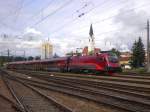 Der Railjet Messzug SPROB 93428 mit Zuglok 1116.201 bei Testfahren zwischen Unzmarkt und St.