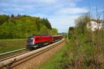 1116 218 mit Railjet nach Innsbruck bei Bergen - 01.05.2012