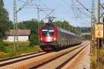 1116 219 donnert mit einer Doppelgarnitur zwischen bersee und Bernau gen Kufstein - 12/08/2012