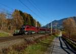 1116 212 mit einem Railjet am 17.11.2012 bei Terfens.