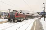 BB 1116 210 mit RJ 61 (Mnchen – Budapest), Wien Westbf., 23.02.2013