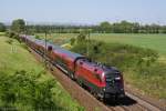 Railjet 63 mit 1116 231 von Frankfurt Hbf nach Budapest-Keleti am 15.05.2013 bei Gramatneusiedl.