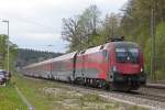 1116 231 fuhr am 14.4.14 mit einem Railjet nach München durch Aßling.