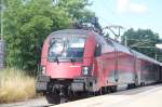 1116 220 mit RJ 49 von Wien West nach Budapest Keleti in Wien Meidling am 15.06.2014