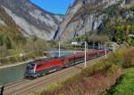 1116 207 mit einem umgeleiteten Railjet am 02.11.2014 bei Stegenwald.