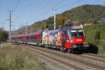 1116 153 als Railjet bei Mixnitz - Bärenschützklamm am 16.10.2017.