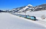 1116 244 mit einem RJ am 12.02.2022 bei Kirchberg in Tirol.