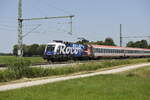 ÖBB 1116 199-1 -Roco Werbelok- auf der Strecke Salzburg in Richtung Kufstein kurz nach Übersee am Chiemsee.