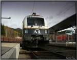 A1 Werbelok 1116 280 wartet auf ihren nchsten Einsatz in Leoben Hbf.