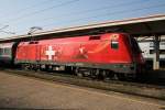 EM-Lok Schweiz (Taurus 1116) am 09.03.2008 beim Halt im Bahnhof Amstetten.