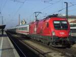 1116 075 Schweiz mit IC 2083  Knigssee  am 3.1.2009 in Augsburg Hbf