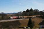 1116 246 mit einem gemischten Gterzug am 27.02.2010 in Aling.