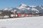 1116 264 mit einem Sonderzug am 26.01.2013 bei Kitzbhel Schwarzsee.