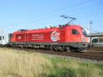 Und wieder eine neue: nur wenige Tage nach dem COBRA-Taurus wurde die Montan Sped-Lok (1116 143-9) ins Rennen geschickt, ein Fahrzeug von Rail Cargo Austria, hier zu sehen am 8.10.2013 bei der