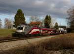 Die 1116 249 mit einem RJ am 14.12.2013 unterwegs bei Übersee.