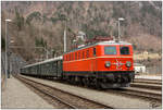 1141.21 der ÖGEG fährt mit dem SR 14485 von Admont nach Eisenerz, durch das Gesäuse und das Erzbachtal. 
Bf Hieflau 17.03.2018