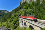 1142 632 + 1142 673 + 1116 xxx mit einem Güterzug am 26.08.2017 bei Breitenstein.