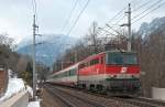 BR 1142 596 am OEC 255 (Wien Meidling - Marburg), am 13.03.2010 kurz nach Payerbach-Reichenau.