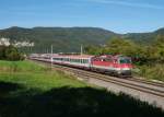 Die 1142 613 wurde am 30.09.2011 mit OIC 259 von Wien nach Graz über die Südbahn bei Deutschfeistritz abgelichtet.