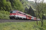 1142 601 mit einem Regionalzug bei Mixnitz am 25.04.2016.