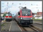 Railjet Taurus 1116 200-5 Wifi Karriere - Express bei der Einfahrt in den Bahnhof Zeltweg 5.5.2007