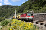 Bei der Steinmauer im S-Bogen kurz vor Gloggnitz befindet sich 1144.224 mit einen S-GZ am 15.8.17