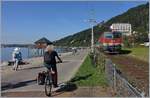 Die ÖBB 1144 046 erreicht mit dem (hoffentlich nur durch Bauarbeiten) im Laufweg gekürzten IC 119 Wolfurt - (Leermaterial) - Lindau - Innsbruck in Kürze Bregenz.