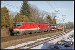 1144 210 + 1116 141 mit Güterzug in Wartberg im Mürztal am 10.01.2020.