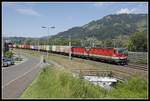 1144 058 + 1144 063 mit Güterzug bei Bruck/Mur am 8.07.2020.