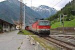 ÖBB 1144 206 erreicht Mallnitz-Obervellach mit dem Autozug  Autoschleuse Tauernbahn . (10.06.2023)