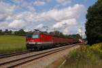 1144 207 mit einem gemischten Gterzug in Grokarolinfeld am 13.08.2011