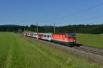 1144 007 mit einem REX am 16.06.2012 unterwegs bei Pndorf.