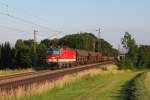 1144 201 mit einem gemischten Gterzug am 23.06.2012 bei Hilperting.