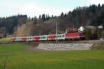 1144 278 mit einem REX nach Linz Hbf am 31.03.2009 unterwegs bei Wernstein am Inn.