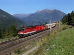 Die 1144 240 und die 1116 127 mit einem Gterzug am 08.09.2012 unterwegs bei Penk.