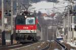 Teleaufnahme der 1144 200 mit IC518 in Kammern am 4.03.2013.