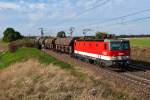 Als die BR 1144 048 mit diesem Gterzug Richtung Osten unterwegs war, kam sogar kurz die Sonne zum Vorschein.