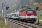 1144 245 mit EC151 zwischen Bruck/Mur und Pernegg am 29.10.2015.