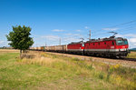 1144 209 und 1144 086, unterwegs durchs Tullnerfeld in Richtung St. Pölten. Die Aufnahme entstand am 04.07.2016.