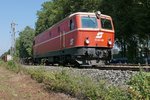 Zur Überraschung des in Lindau-Zech stehenden Fotografen zog am 10.09.2016 kein Taurus sondern die orangerote 1144.40 den in Lindau-Reutin übernommenen Containerzug von Hamburg-Altenwerder