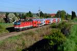 Am 20. April 2016 war die 1144.236 für die Beförderung des REX 2122 von Wien Franz-Josefs-Bahnhof nach Gmünd NÖ eingeteilt. Die Garnitur übernachtet dann im Waldviertel und bringt am nächsten Morgen wieder Berufspendler in die Landeshauptstadt. Die Aufnahme entstand in Glaubendorf im Wienviertel.