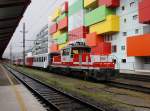 Die 1163 004 bei einer Rangierfahrt am 22.08.2009 im Salzburger Hbf.