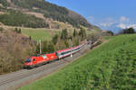 1216 015 mit EC 1289 am 29.03.2017 bei Matrei am Brenner.