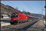 1216 003 mit Railjet in St.Georgen ob Judenburg am 7.02.2020.