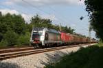 1216 025 und 1116 163 mit dem Gterzug 44816 nach Mnchen Nord am 16.07.2009 in Haar.